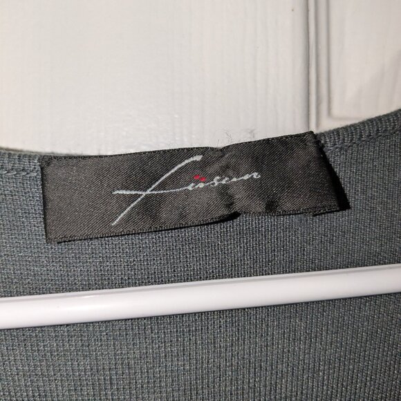 Fusion Draped Cowl Neck Sleeveless Dress Lrg Soft Minimalist Cashmere Silk Gray - Picture 3 of 7